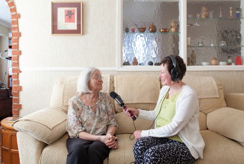 Rachel Cochrane interviews Irene Wilkinson.  Photo by James Sebright 
