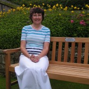Maggie Davison with her bench